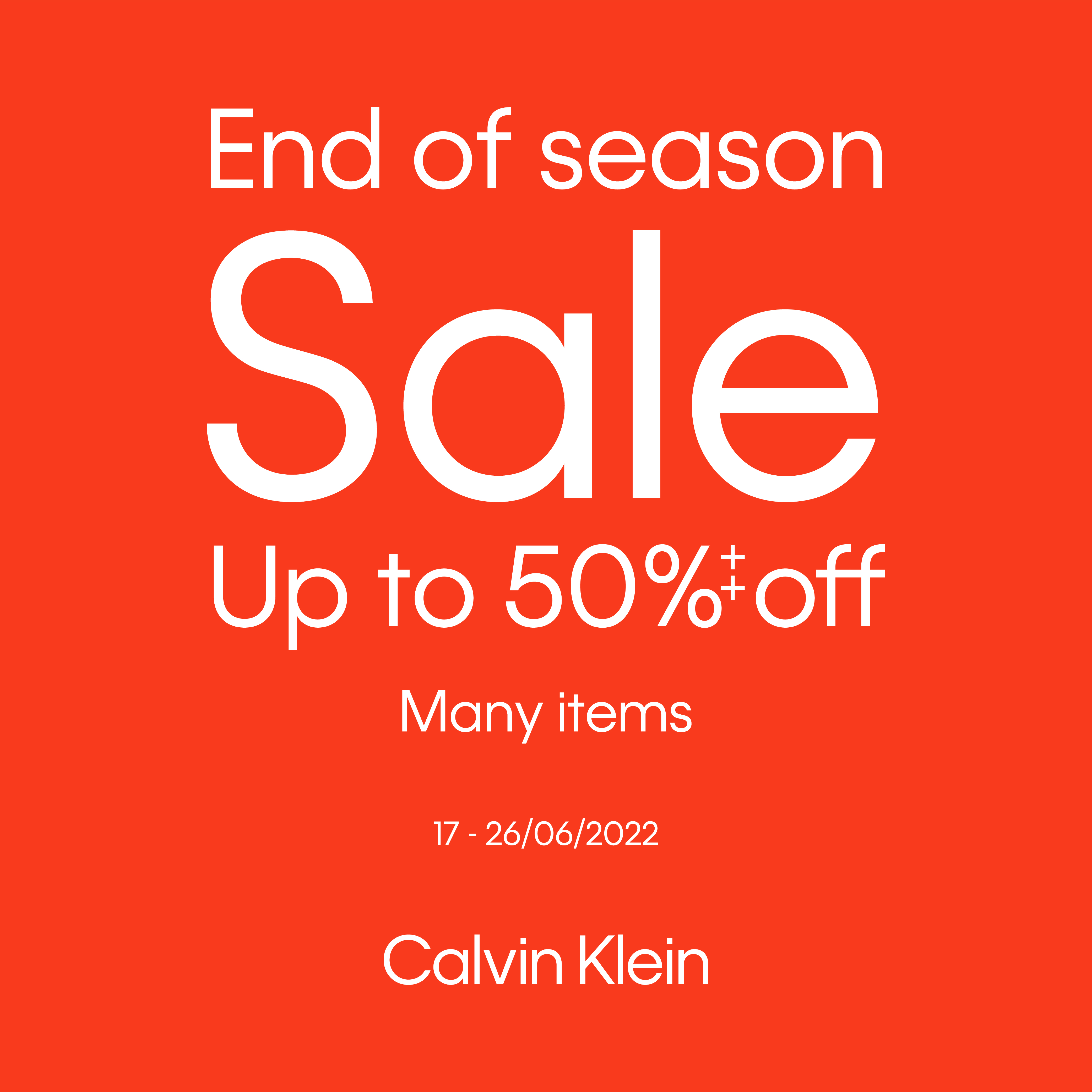 CALVIN KLEIN - END OF SEASON SALE - UP TO 50%++ MANY ITEMS! | Vincom