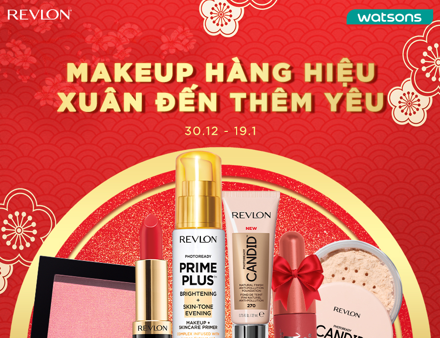 WATSON KHUYẾN MÃI LÊN ĐẾN 20% MỸ PHẨM THƯƠNG HIỆU REVLON