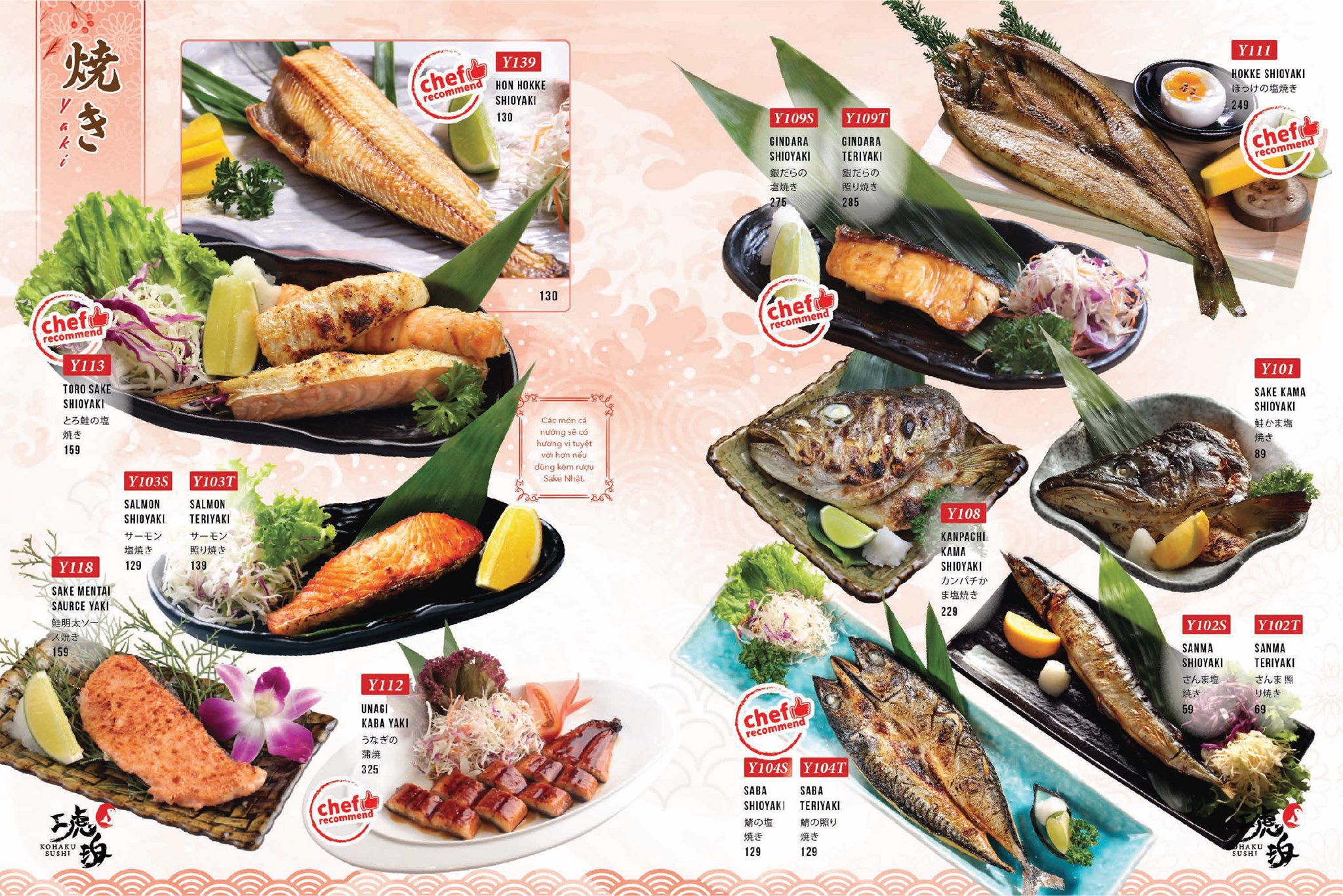 menu sashimi