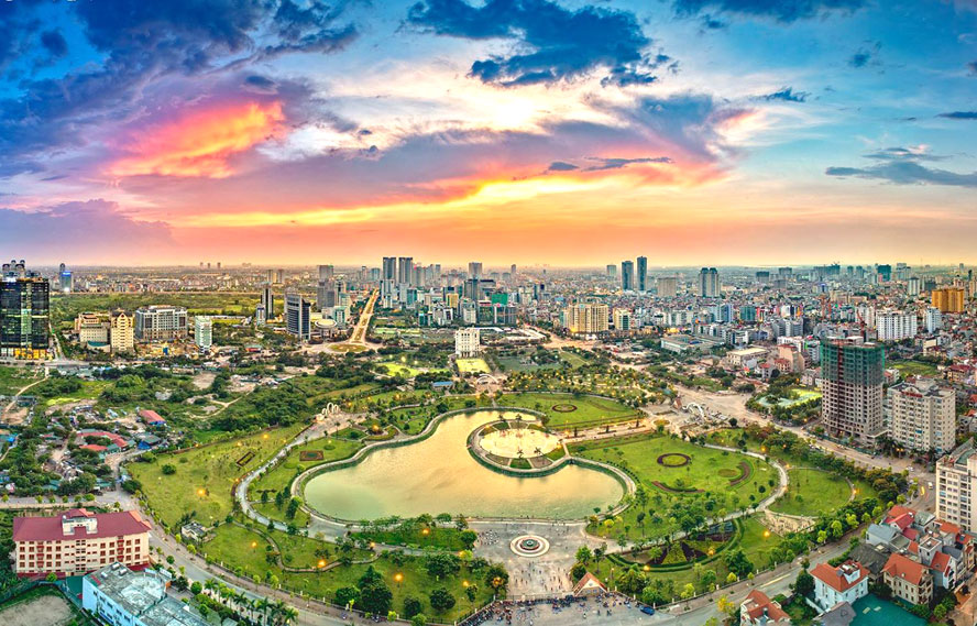 Toàn cảnh không gian đô thị hiện đại và nhộn nhịp của thủ đô Hà Nội