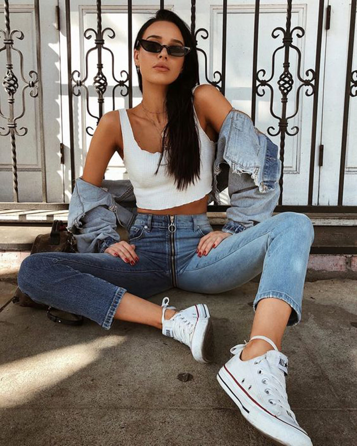 phối giày Converse với quần jeans