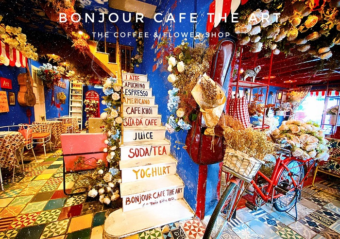 quán cà phê pháp thơ mộng bonjour cafe the art